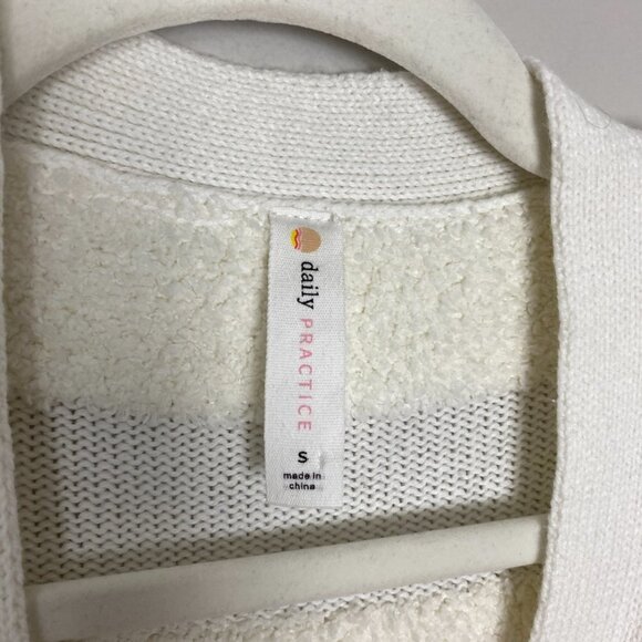 Anthropologie Daily Practice Long Chunky Cardigan Sweater Striped Button - Picture 4 of 9